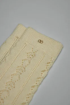 Valentino Perforated Cotton Socks with V-Logo - LABELS