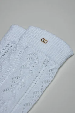 Valentino Perforated Cotton Socks with V-Logo - LABELS