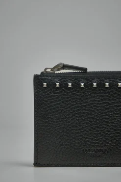 Valentino Rockstud Wallet in Grainy Calfskin - LABELS