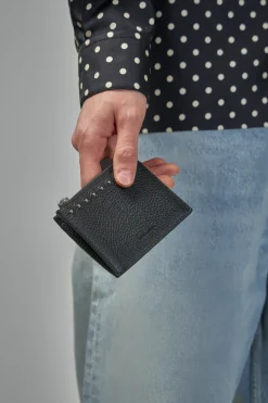 Valentino Rockstud Wallet in Grainy Calfskin - LABELS