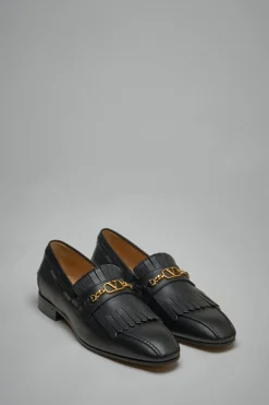 Valentino VLogo Signature Kidskin Loafer with Fringes - LABELS