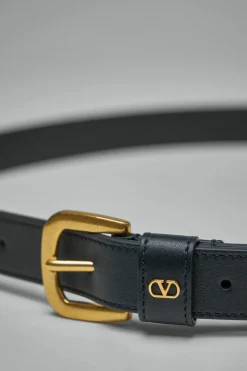 Valentino V-Logo Signature Belt in Shiny Calfskin - LABELS