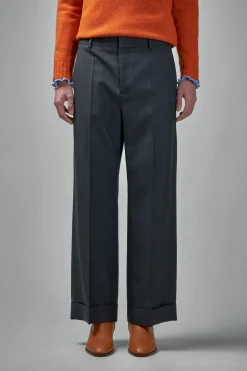Valentino Wool Gabardine Pants with Turn-Ups - LABELS