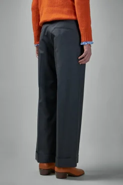 Valentino Wool Gabardine Pants with Turn-Ups - LABELS