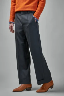 Valentino Wool Gabardine Pants with Turn-Ups - LABELS