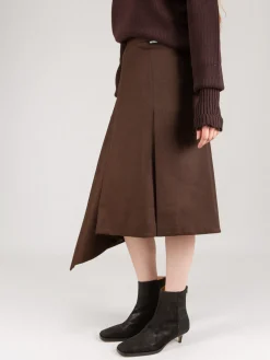Vetements Asymmetric Tailored Skirt brown - LABELS