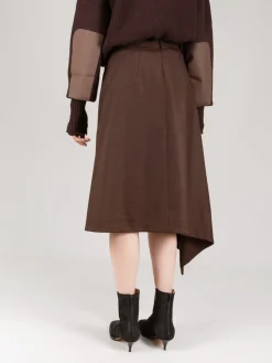 Vetements Asymmetric Tailored Skirt brown - LABELS
