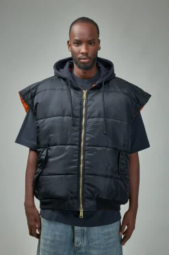 Vetements Logo Bomber Vest With A Hood - LABELS