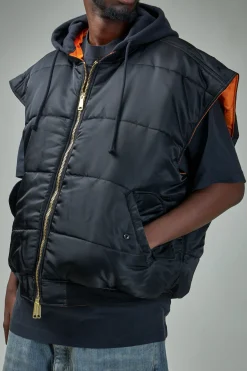 Vetements Logo Bomber Vest With A Hood - LABELS
