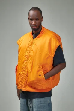 Vetements Logo Bomber Vest With A Hood - LABELS