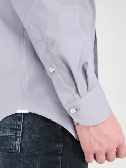 Xacus Business Tailor Fit Stretch Shirt blue grey - LABELS