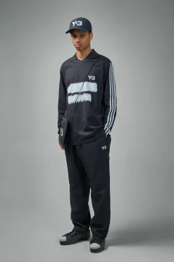 Y-3 Yohji Yamamoto Graphic Logo Long Sleeve Polo - LABELS
