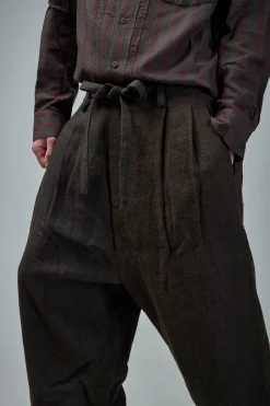 Ziggy Chen Front Pleats Half Drawstring Trousers - LABELS