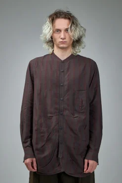 Ziggy Chen Mandarin Collar Pocket Shirt - LABELS