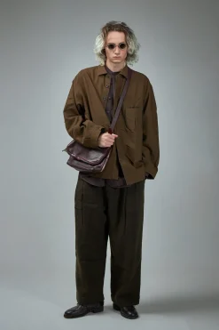Ziggy Chen Mandarin Collar Pocket Shirt - LABELS