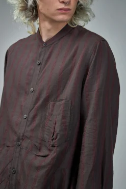 Ziggy Chen Mandarin Collar Pocket Shirt - LABELS